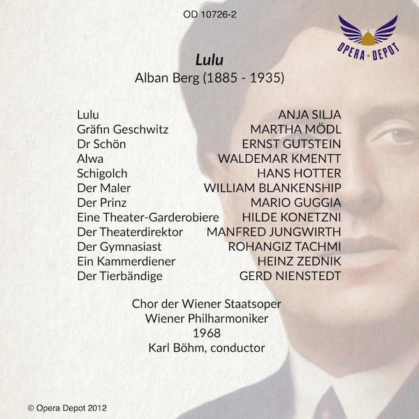 Berg: Lulu - Silja, Mödl, Kmennt, Blankenship, Hotter, Konetzni; Böhm.  Wien, 1968