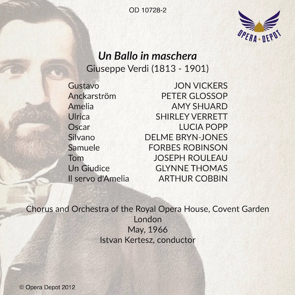 Verdi: Un Ballo in maschera - Vickers, Shuard, Glossop, Popp, Verrett; Kertesz.  London, 1966