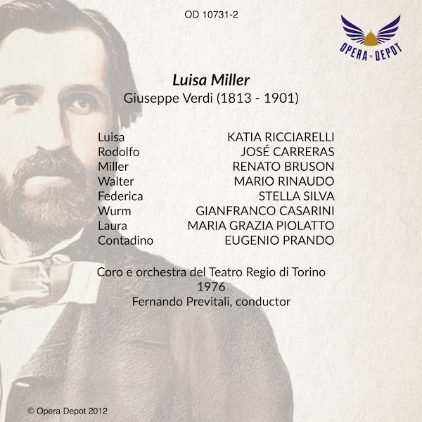 Verdi: Luisa Miller - Ricciarelli, Carreras, Bruson; Previtali.  Torino, 1976