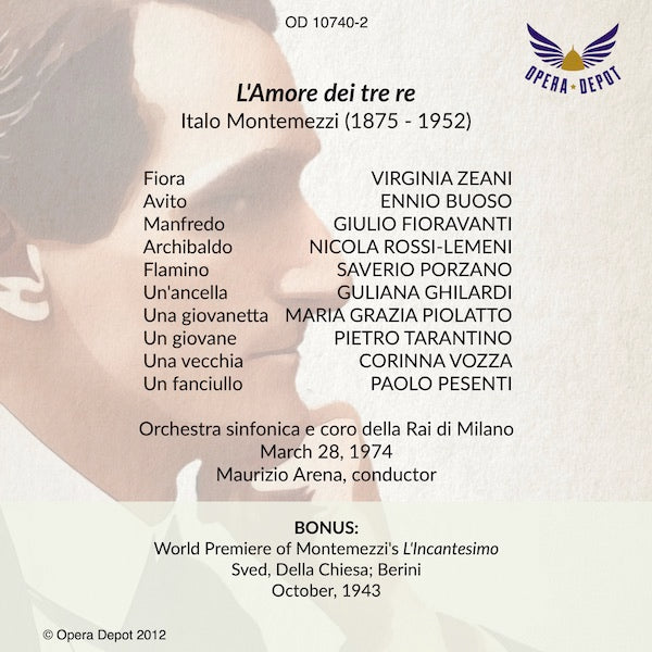 Montemezzi: L'Amore dei tre re - Zeani, Rossi-Lemeni, Fioravanti, Buoso, Porzano, Vozza; Arena.  Milano, 1974