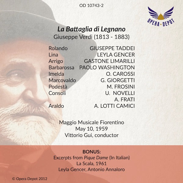 Verdi: La Battaglia di Legnano - Gencer, Limarilli, Taddei, Washington; Gui.  Firenze, 1959