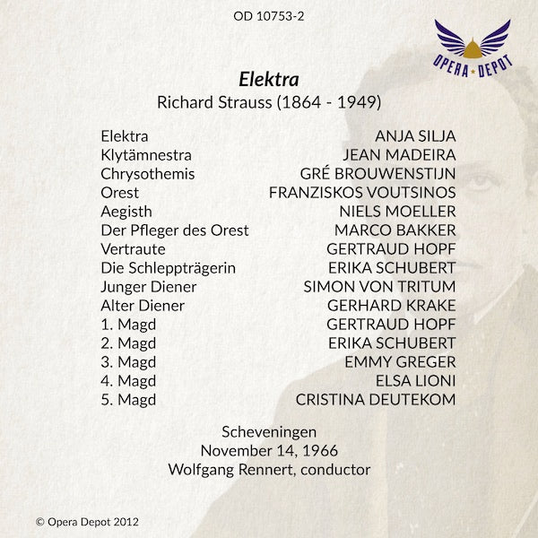 Strauss: Elektra - Silja, Madeira, Brouwenstijn, Voutsinos, Moeller; Rennert.  Scheveningen, 1966