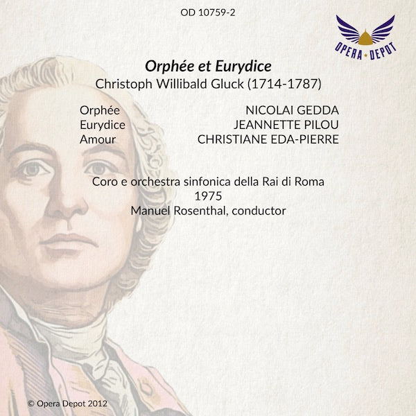 Gluck: Orfeo ed Euridice (In French) - Gedda, Pilou, Eda-Pierre; Rosenthal.  Roma, 1975