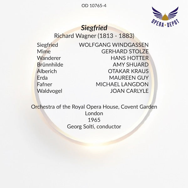 Wagner: Der Ring des Nibelungen - Shuard, Windgassen, Ward, Hotter, Jones, Kozub; Solti.  London, 1965