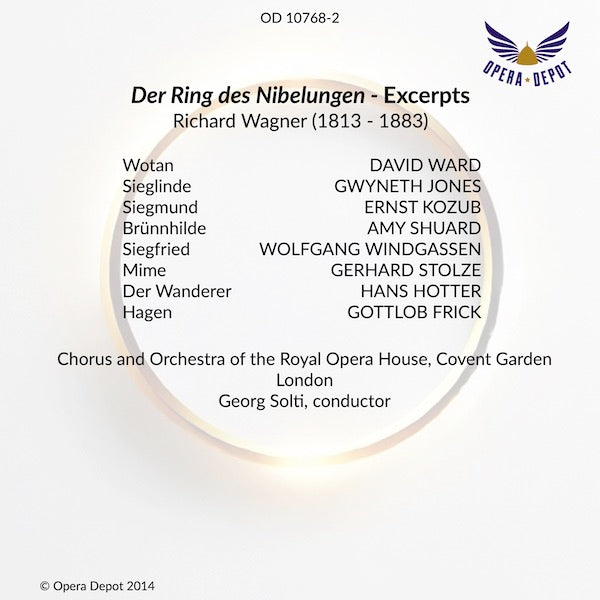 Wagner: Der Ring des Nibelungen (excerpts) - Shuard, Windgassen, Ward, Hotter, Jones; Solti.  London, 1965