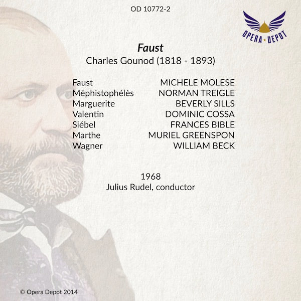 Gounod: Faust - Sills, Molese, Treigle, Cossa, Bible; Rudel.  1968