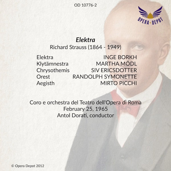 Strauss: Elektra - Borkh, Mödl, Ericsdotter, Picchi, Symonette; Dorati.  Roma, 1965