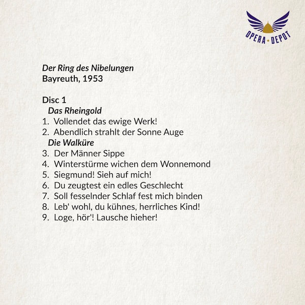 Wagner: Der Ring des Nibelungen EXCERPTS - Mödl, Windgassen, Hotter, Resnik, Vinay, Greindl; Keilberth.  Bayreuth, 1953