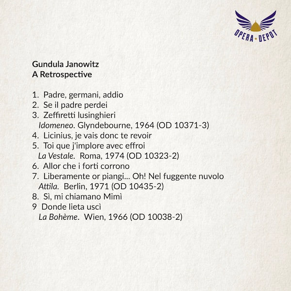 Compilation: Gundula Janowitz - Excerpts from La boheme, Attila, Die Frau ohne Schatten and more!