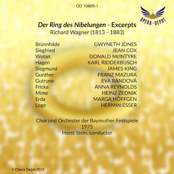 Wagner: Der Ring des Nibelungen (EXCERPTS) - Jones, Cox, McIntyre, Ridderbusch, King, Napier, Reynolds; Stein.  Bayreuth, 1975
