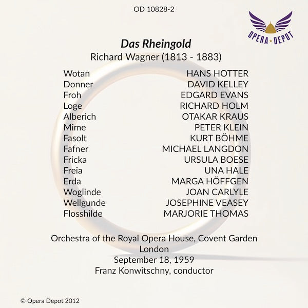Wagner: Der Ring des Nibelungen - Varnay, Hotter, Windgassen, Shuard, Vinay, Frick; Konwitschny.   London, 1959
