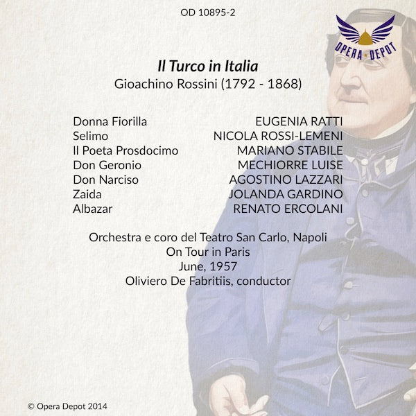 Rossini: Il Turco in Italia - Ratti, Rossi-Lemeni, Stabile, Luise; De Fabritiis.  Paris, 1957
