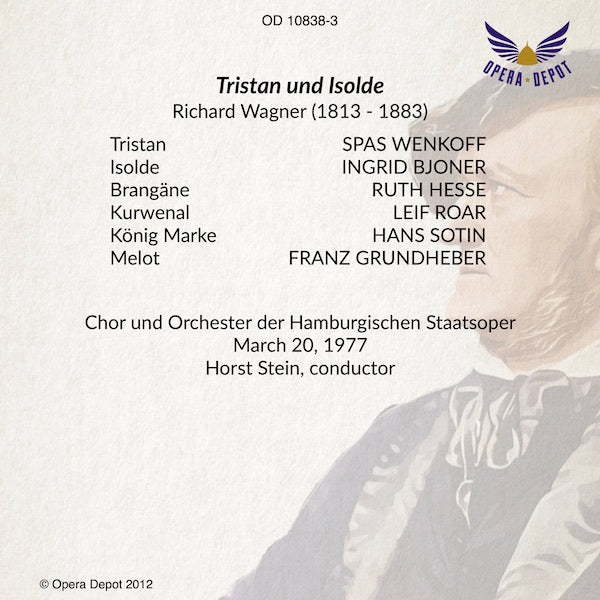 Wagner: Tristan und Isolde - Bjoner, Wenkoff, Hesse, Roar, Sotin, Grundheber; Stein.  Hamburg, 1977