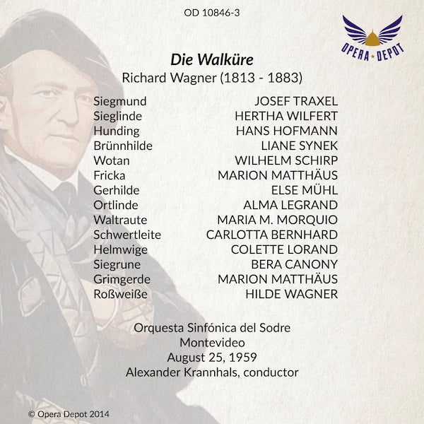 Wagner: Die Walküre - Synek, Schirp, Wilfert, Traxel, Hofmann; Krannhals.  Montevideo, 1959.
