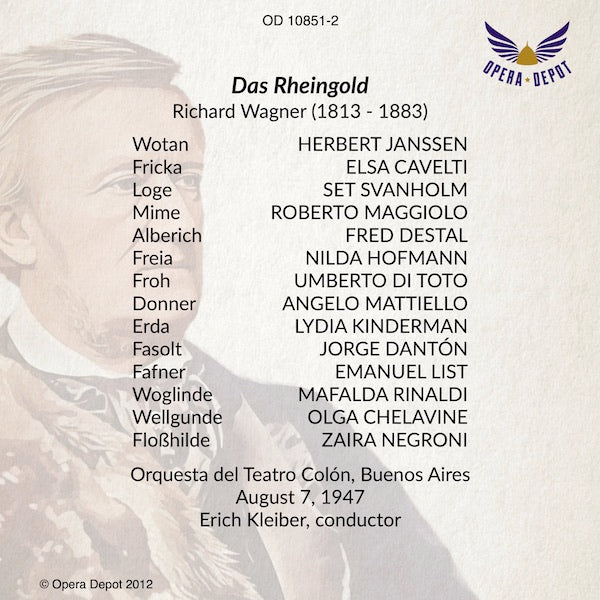 Wagner: Das Rheingold - Janssen, Cavelti, Svanholm, List, Danton; E. Kleiber.  Buenos Aires, 1947