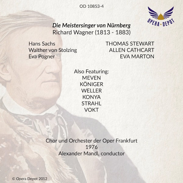 Wagner: Die Meistersinger von Nürnberg - Stewart, Marton, Cathcart, Meyen, Weller, Konya; Mandl. Frankfurt, 1976