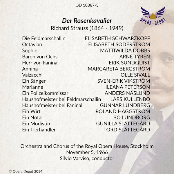 Strauss: Der Rosenkavalier - Schwarzkopf, Söderström, Dobbs, Tyrén; Varviso.  Stockholm, 1966