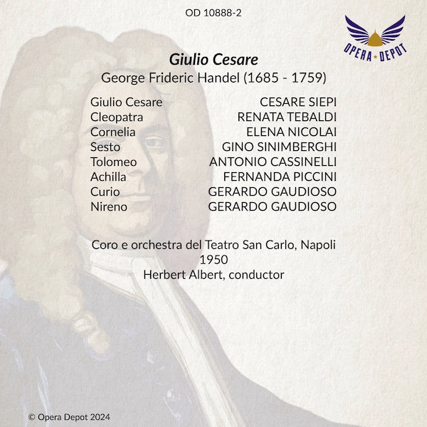 Handel: Giulio Cesare - Siepi, Tebaldi, Nicolai, Cassinelli; Albert.  Napoli, 1950