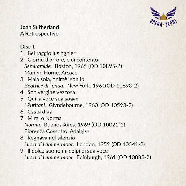 Compilation: Joan Sutherland - Arias and excerpts from Giulio Cesare, La Traviata, Semiramide and many more.