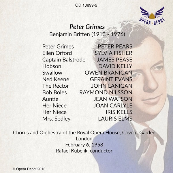 Britten: Peter Grimes - Pears, Fisher, Pease, Evans, Lanigan, Carlyle; Kubelik.  London, 1958