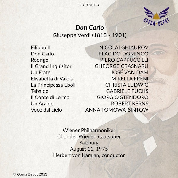 Verdi: Don Carlo - Freni, Domingo, Ludwig, Ghiaurov, Cappuccilli, Van Dam; Karajan.  Salzburg, 1975