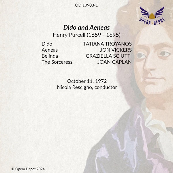 Purcell: Dido and Aeneas - Troyanos, Vickers, Sciutti, Caplan; Rescigno.  1972