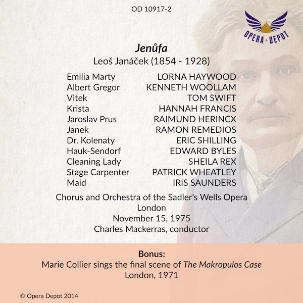 Janacek: The Makropulos Case (In English) - Haywood, Woollam, Swift, Herincx, R. Remedios; Mackerras.  London, 1975