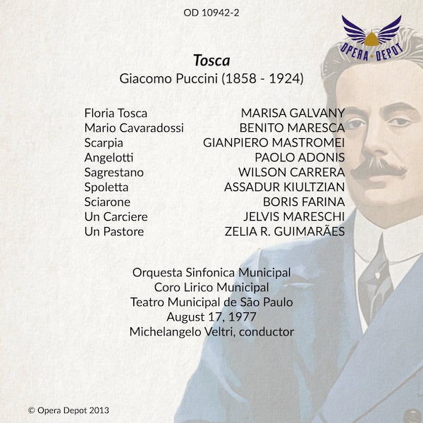 Puccini: Tosca - Galvany, Maresca, Mastromei; Veltri.  Brazil, 1977