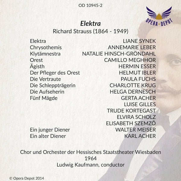 Strauss: Elektra (Extended Excerpts) - Synek, Hinsch-Gröndah, Leber; Kaufmann.  Wiesbaden, 1964