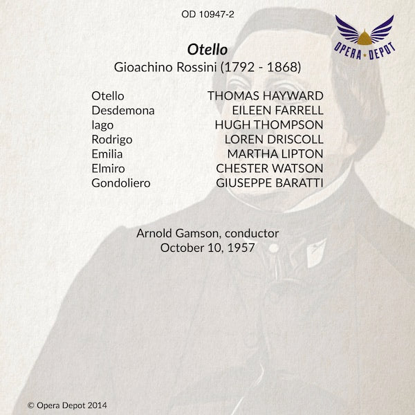 Rossini: Otello - Hayward, Farrell, Driscoll, Thompson; Gamson   1957