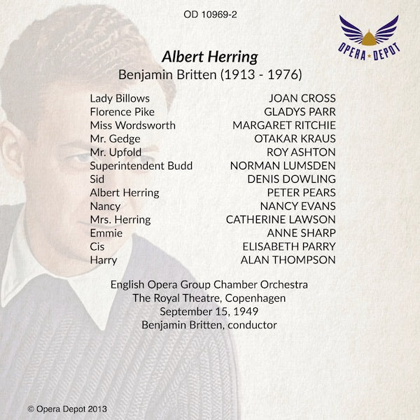 Britten: Albert Herring - Pears, Cross, O. Kraus; Britten.  Copenhagen, 1949