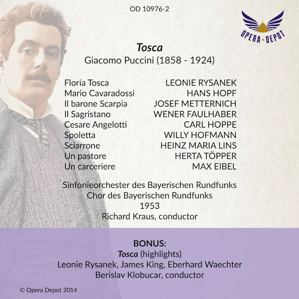 Puccini: Tosca (In German) - Rysanek, Hopf, Metternich, Töpper; R. Kraus.  München, 1953