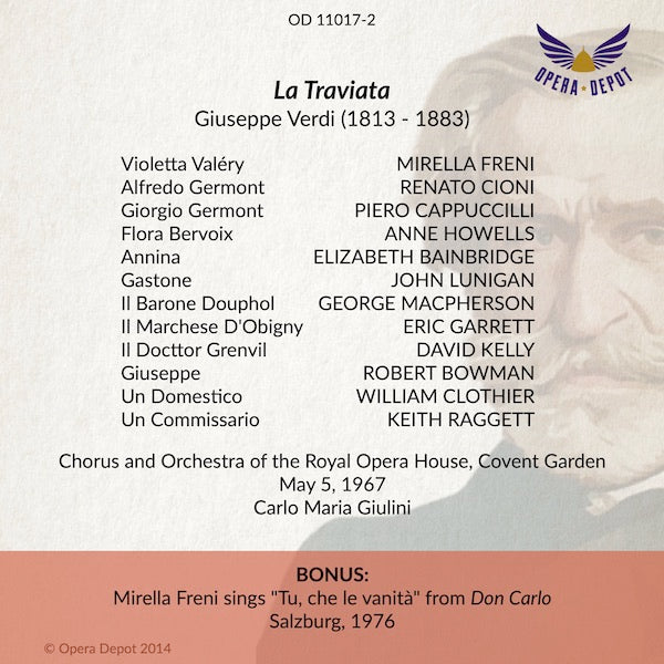 Verdi: La Traviata - Freni, Cioni, Cappuccilli; Giulini.  London, 1967