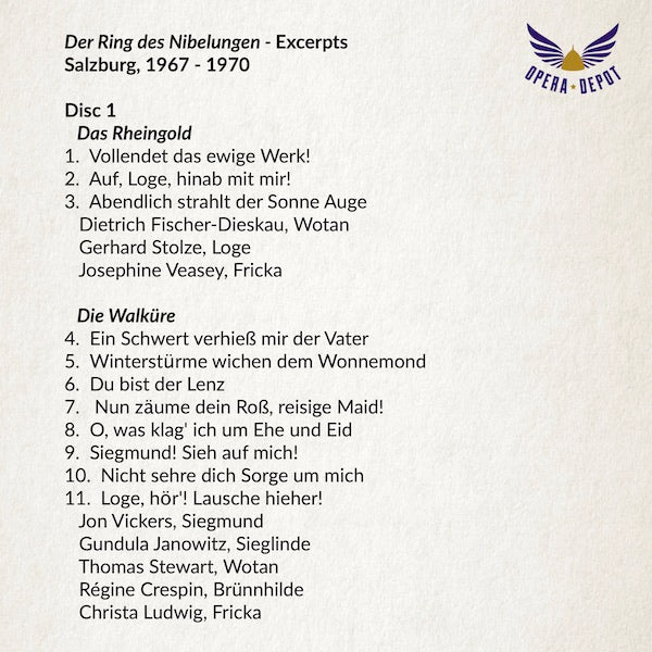 Wagner: Der Ring des Nibelungen (EXCERPTS) - Crespin, Stewart, Dernesch, Fischer-Dieskau; Karajan.  Salzburg, 1967-1970