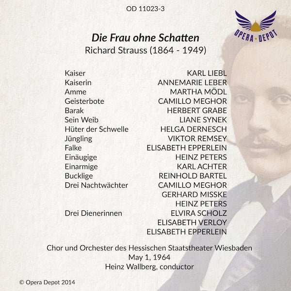 Strauss: Die Frau ohne Schatten - Leber, Liebl, Synek, Grabe, Mödl, Dernesch; Wallberg.  Wiesbaden, 1964
