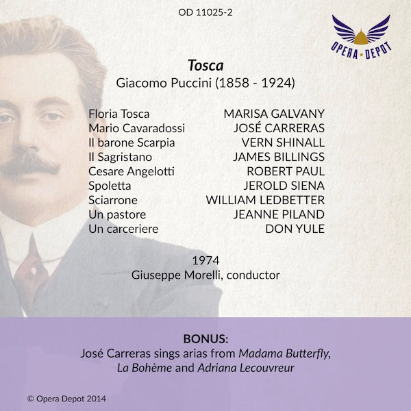 Puccini: Tosca - Galvany, Carreras, Shinall; Morelli.  1974