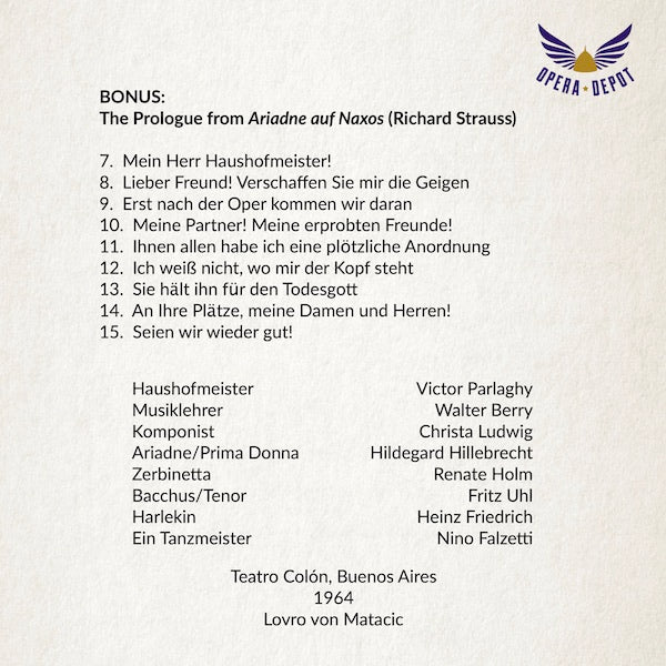 Berg: Wozzeck - Berry, Ludwig, Hering; Leinsdorf.  Buenos Aires, 1969.