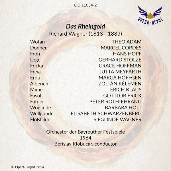 Wagner: Das Rheingold - Adam, Hoffman, Cordes, Stolze, Hopf, Meyfarth, Frick; Klobucar, 1964