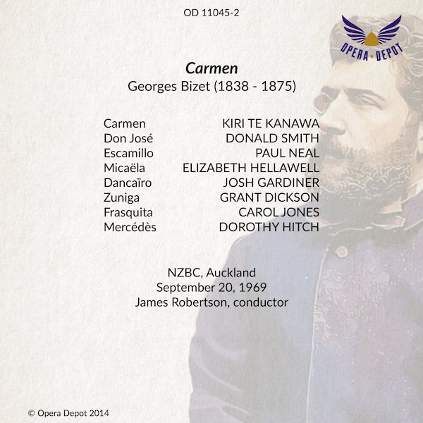 Bizet: Carmen (In English) - Te Kanawa, Smith, Neal, Hellawell; Robertson. Auckland, 1969