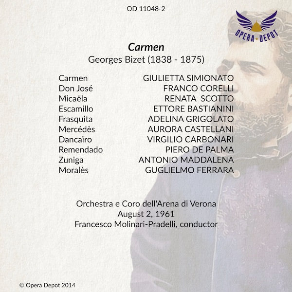 Bizet: Carmen (In Italian) - Simionato, Corelli, Scotto, Bastianini; Molinari-Pradelli. Verona, 1966