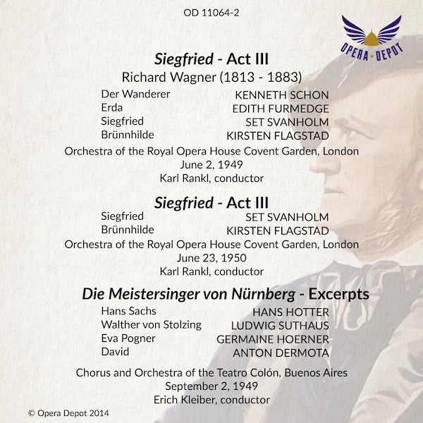 Wagner: Excerpts from Siegfried & Meistersinger - Flagstad, Suthaus, Hotter; Rankl, E. Kleiber. 1949-1950