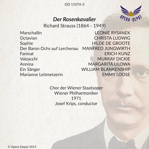 Strauss: Der Rosenkavalier - Rysanek, Ludwig, de Groote, Jungwirth, Kunz; Krips.  Wien, 1971