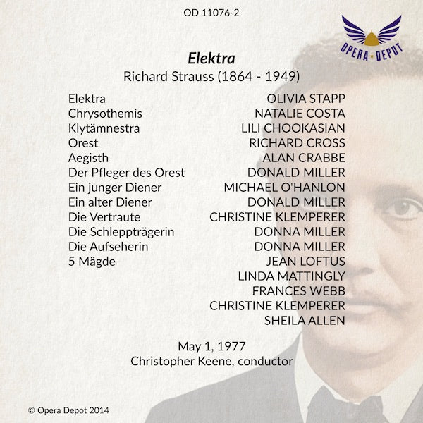 Strauss: Elektra - Stapp, Costa, Chookasian, Cross, Crabbe; Keene. 1977