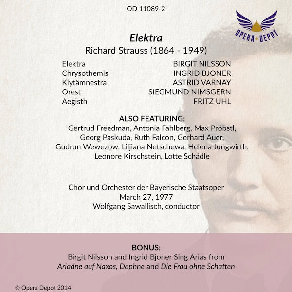 Strauss: Elektra - Nilsson, Varnay, Bjoner, Uhl, Nimsgern; Sawallisch.  München, 1977