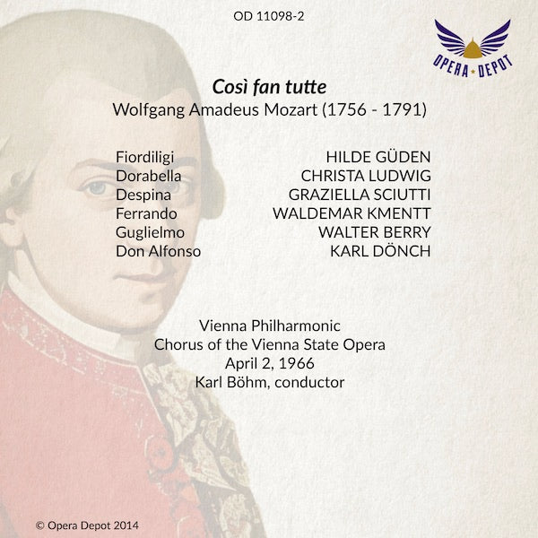 Mozart: Così fan tutte (In German) - Güden, Ludwig, Sciutti, Kmentt, Berry, Dönch; Böhm.  Wien, 1966