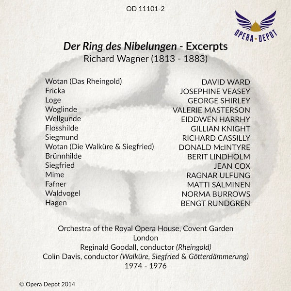Wagner: Der Ring des Nibelungen (excerpts) - Lindholm, Cox, Ward, McIntyre, Veasey; Davis, Goodall.  London, 1974-1976