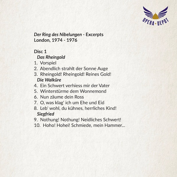 Wagner: Der Ring des Nibelungen (excerpts) - Lindholm, Cox, Ward, McIntyre, Veasey; Davis, Goodall.  London, 1974-1976