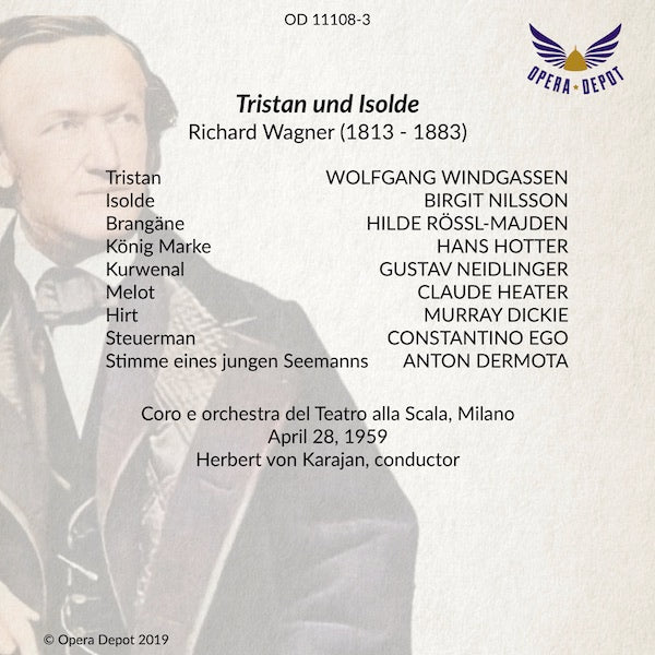 Wagner: Tristan und Isolde - Nilsson, Windgassen, Rössl-Majden, Neidlinger, Hotter; Karajan. Milano, 1959