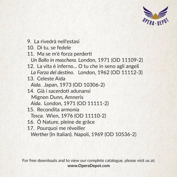 Compilation: Carlo Bergonzi - Excerpts from Ballo, Aida, Mefistofele, Trovatore, Forza and more
