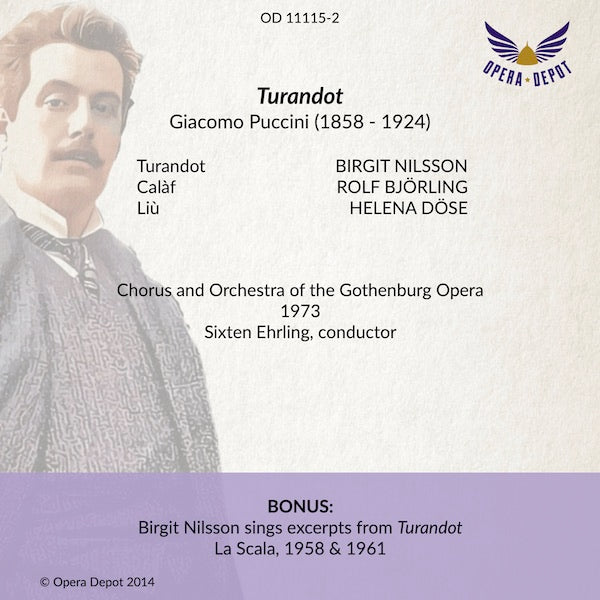 Puccini: Turandot - Nilsson, R. Bjoerling, Döse; Ehrling.  Gothenburg, 1973